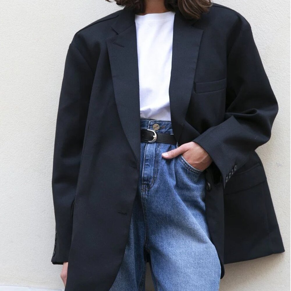 Frankie Oversized Boyfriend Blazer - Black - New condition